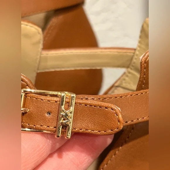 Michael Kors Lawson booties 9 ankle peep toe stiletto boots brown leather - Picture 9 of 16